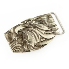 Bald eagle german silver belt buckle, American Eagle, Bird of prey belt buckle