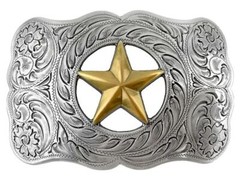 Western Texas Gold Star Western Ranger Belt Buckle