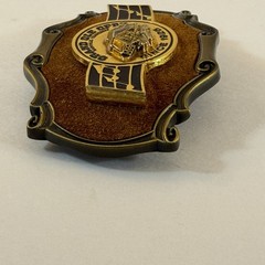 RainTree Grand Ole Opry Metal Brushed Suede Western Belt Buckle 3.75 Inch 1970’s