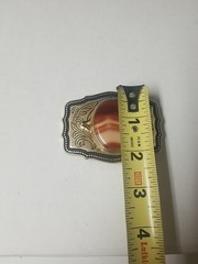 Agate Polished Stone Gold Tone Belt Buckle Southwestern