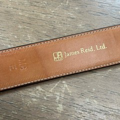 James Reid Leather Belt Size 37 Turquoise & Bronze Native American Belt Buckle