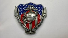 US Marine Corps Semper Fideles Eagle Anchor Globe Commemorative Belt Buckle