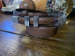 James Reid Ltd Style LG. Mex Sterling Silver Belt Buckle Set 34-36-1.3/8”🦬✅