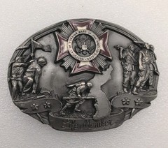 1987 VFW Belt Buckle Siskiyou Veterans of Foreign Wars USA Life Member Vintage