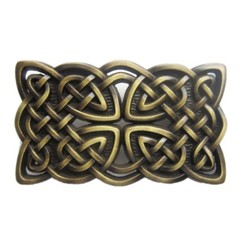 Antique Bronze Plated Celtic Cross Knot Belt Buckle Boucle de Ceinture
