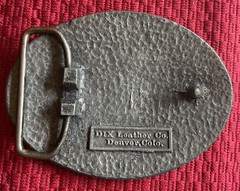 GREAT SMOKY MOUNTAINS DIX LEATHER VINTAGE BELT BUCKLE TENNESSEE NORTH CAROLINA