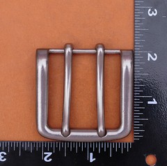 Men Heavy Double Tongue Pin Prong DIY Belt Buckle Fits 39MM Belt Straps Silver