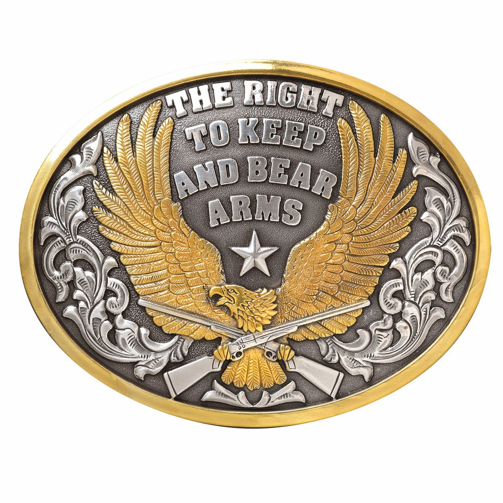 Nocona Right To Bear Arms Oval Belt Buckle 37117