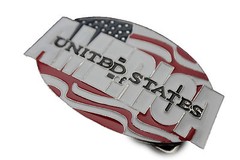 Men Women Belt Buckle Fashion Silver Metal USA Flag United States America Pride