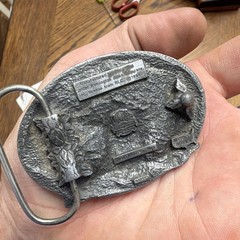 Remington Deer Hunting Western Belt Buckle Silver Metal 1.5in Fit Vintage 1994