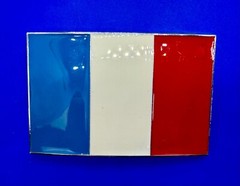 Flag of France French Country Blue White Red Enamel Patriotic Belt Buckle