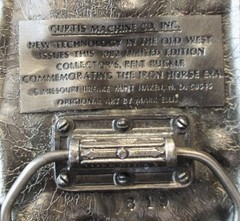 Curtis Machine Company Dodge City Kansas Iron Horse Train Era Belt Buckle 1982