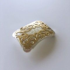 Double Plated Color Western Flower Cowboy Cowgirl Solid Brass Belt Buckle