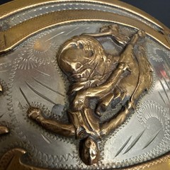 Vintage Johnson and Held 100% Handcrafted Rodeo Roping Belt Buckle- Signed-NICE