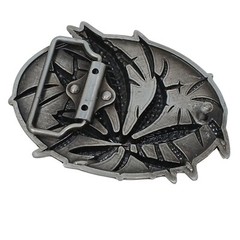 Marijuana Leaf Belt Buckle 3D Metal Design 3.5&Prime; Wide Pewter Color #M-14