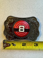 Number 8 NASCAR Car Racing? Western Framed Centerpiece Belt Buckle