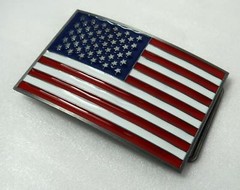 Belt Buckle USA Flag Beauty Enameled 1.5&Prime; Belt Size / Plate Type Patriot Bling