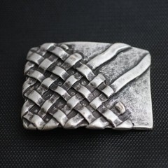 Braided Metal Belt Buckle Rustic Vintage Style Buckle