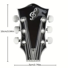 Guitar Head Belt Buckle Black & Silver
