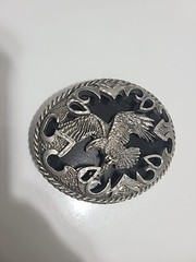 Vintage EAGLE BELT BUCKLE BLACK SHADOW 3 1/2 X 2 3/4 PEWTER. U.S.A Made Legends