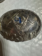 SILVER (IN COLOR) MASON Metal Belt Buckle