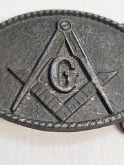 Vintage Masonic Masons BTS Brass Belt Buckle