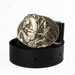 German silver belt buckle Fighting Knight Medieval military german silver buckle
