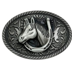 Secure Locking Horse Head Design Belt Buckle Metal Practical Travel Buckle