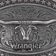 Wrangler Men&rsquo;s Longhorn Plaque Belt Buckle Antique Nickel Finish