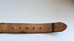 Southwestern Bull Buffalo Skull Cowboy Buckle Leather Justin Fenced Belt Sz 38