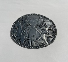 mens western oval belt buckle vintage