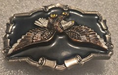 Vintage 1997 Great American Buckle Co. Pure Pewter Bald Eagle Belt Buckle