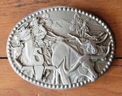 VINTAGE ZEE SERIES AWARD DESIGN RODEO BELT BUCKLE w ORIGINAL BOX USA NIB