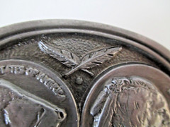 Buckles of America 3&Prime; INDIAN NICKEL BUFFALO COIN BELT BUCKLE BA-107 PEWTER AZ24