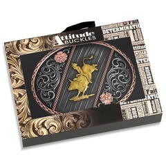 Montana Silversmiths Attitude Tri Color Rodeo Bull Rider Western Belt Buckle