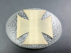 Maltese Iron Cross Religious Gothic Punk Vibe Textured Metal Belt Buckle