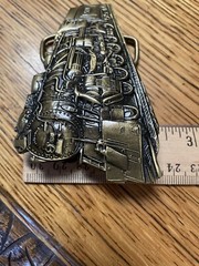 Vintage Solid Brass Train Engine Locomotive Brass Belt Buckle 5321