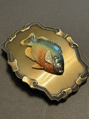 Vintage Bluegill Belt Buckle Fish Fisherman Fishing Panfish Outdoor 1970s Nice