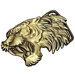 Solid brass belt buckle tiger belt buckle tongue needle belt buckle suitable for