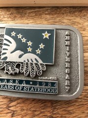 Alaska Silver Anniversary Belt Buckle Metal Limited Edition Rare 25 Years Euc