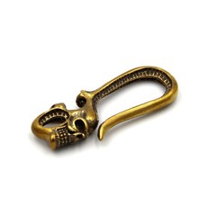 Skull Hook Belt Keychain Key Chain Holder Retro Brass/Old Silver Color lot