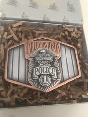 1994 Harley Davidson POLICE 1 Belt Buckle On Patrol Since 1909 RARE / NOS in Box