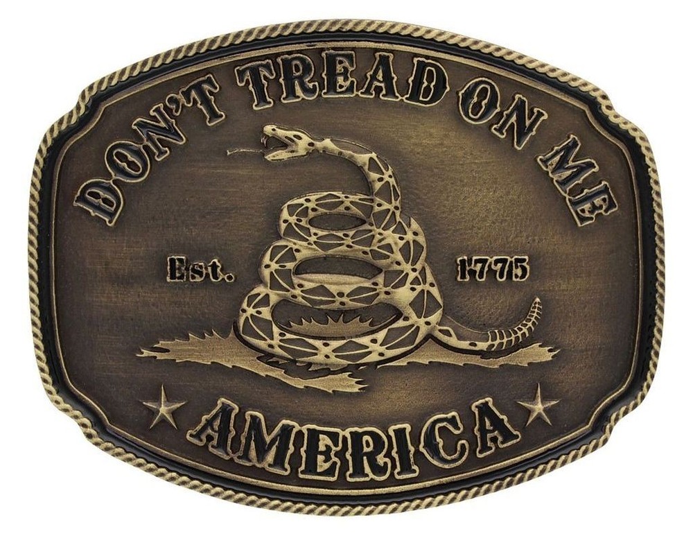 Montana Silversmiths Western Belt Buckle Rattlesnake Patriotic A515C