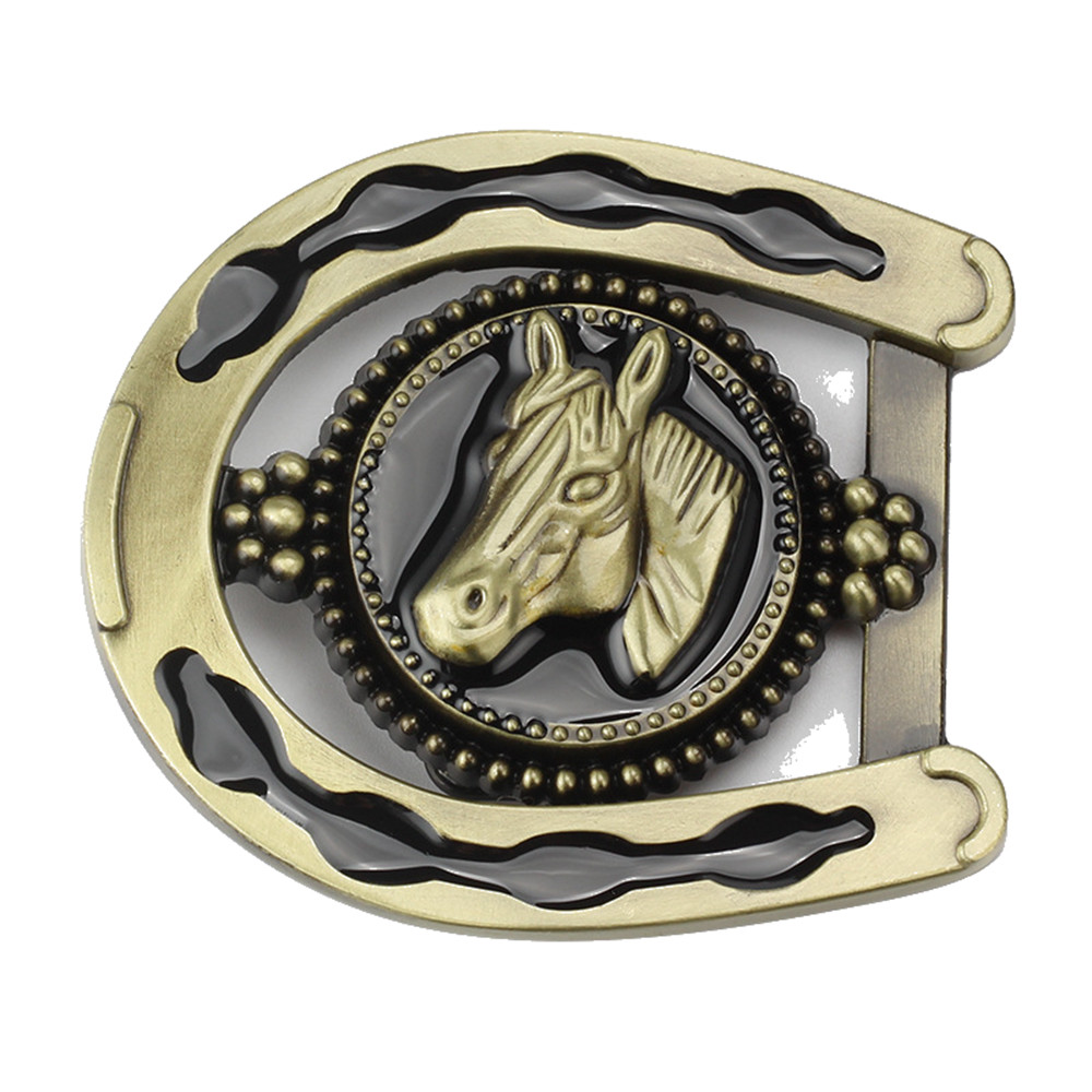 Horse and Saddle Belt Buckle (HRS-14)