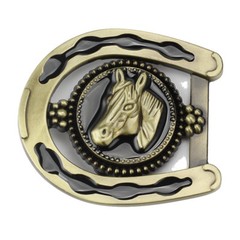 Horse and Saddle Belt Buckle (HRS-14)