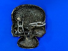 Skull Head Clear Bling Rhinestone Gothic Punk Figural Belt Buckle Missing Stone