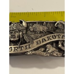 Vintage North Dakota Limited Edition Belt Buckle Native American Bison Western