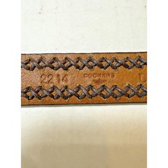 Dockers Brown Leather Belt Unisex Braided Brass Buckle Size L Vintage 1990s