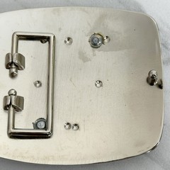 Rhinestone Studded N Letter Initial Monogram Silver Tone Belt Buckle