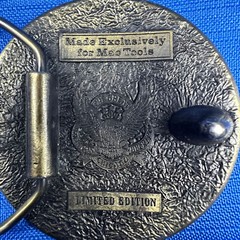 MAC TOOLS BELT BUCKLE ROUND BRASS LIMITED EDITION PREOWNED